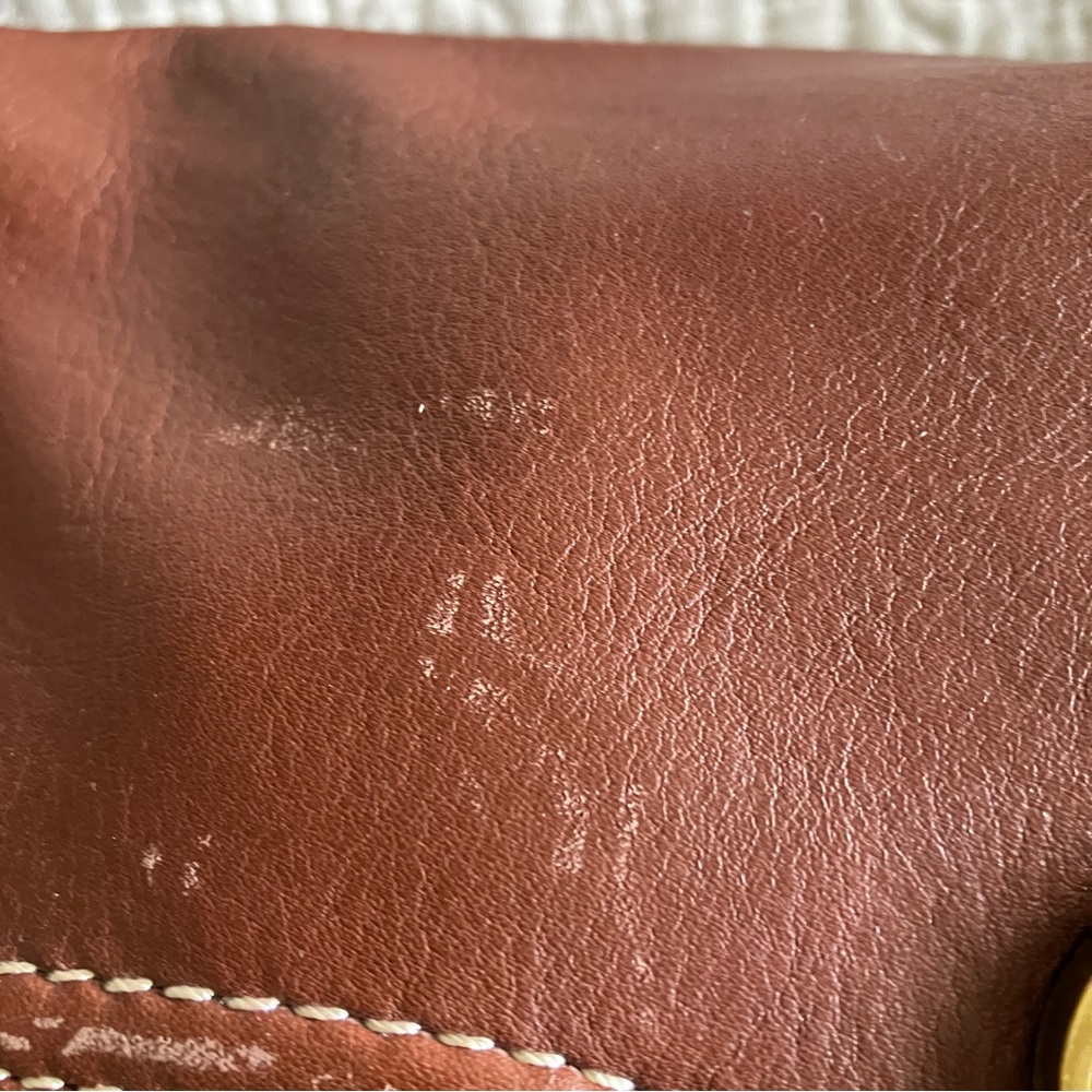 NWT Talbots brown leather shoulder bag w/magnetic closure & chain option - Picture 14 of 16
